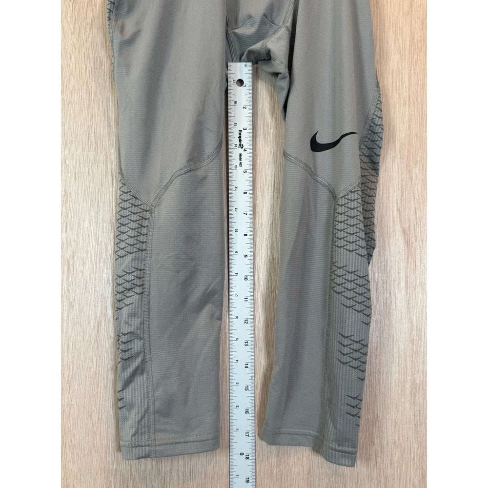Nike Pro Mens Grey Compression Running Tights Stretch Athletic Biker Shorts